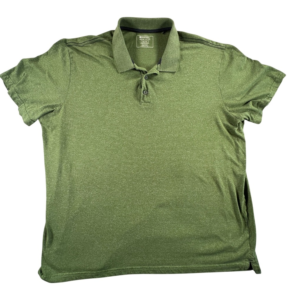 Mountain Warehouse Mens XXL Organic Cotton Polo Shirt Olive Green Short Sleeve